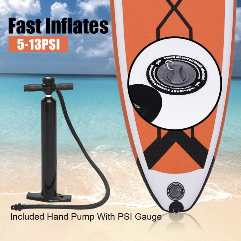 10.5’ SUP Inflatable Stand up Paddle Board with Adjustable Backpack Paddle Board, Paddle Boards, Paddlesports Water Sports Goplus