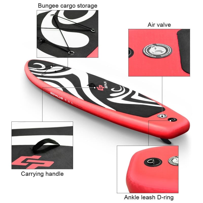 10’ Inflatable Stand up Adjustable Fin Paddle Surfboard with Bag Paddle Board, Paddle Boards, Paddlesports, water recreation, WATER SPORTS 