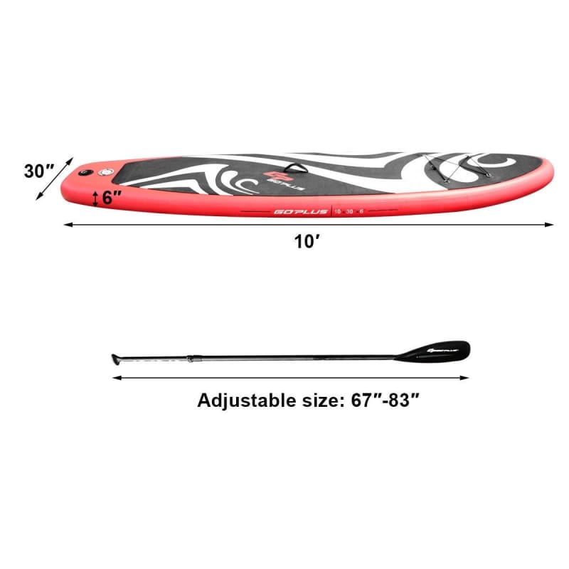 10’ Inflatable Stand up Adjustable Fin Paddle Surfboard with Bag Paddle Board, Paddle Boards, Paddlesports, water recreation, WATER SPORTS 
