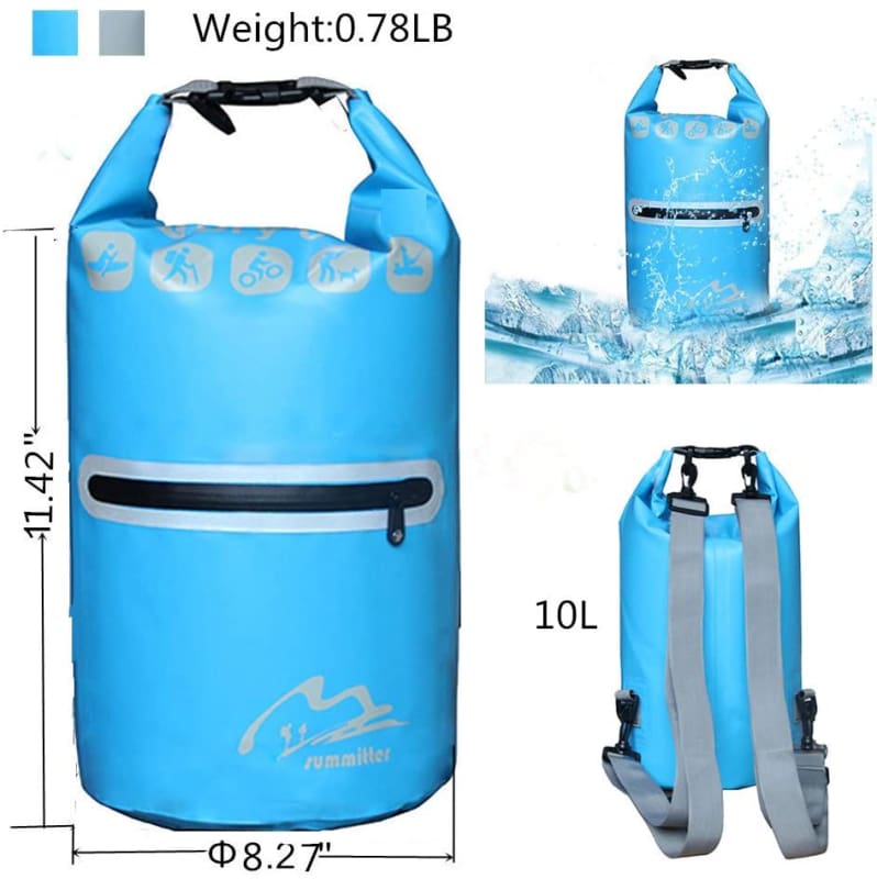 10L Waterproof Dry Bag - BLUE (SET OF 2) Backpack, Backpacks, Camping | Backpacks, Outdoor | Backpacks, Watersports | Accessories Backpacks 