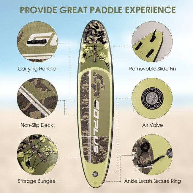 11 Feet Inflatable Paddle Board with Bag and Paddle Paddle Board, Paddle Boards, Paddlesports | Inflatable Kayaks/SUPs, Watersports, 