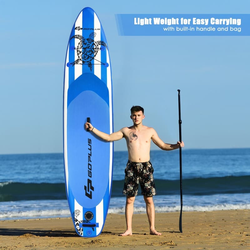 11’ Inflatable Adjustable Paddle Board with Carry Bag Paddle Board, Paddle Boards, WATER SPORTS Water Sports Goplus
