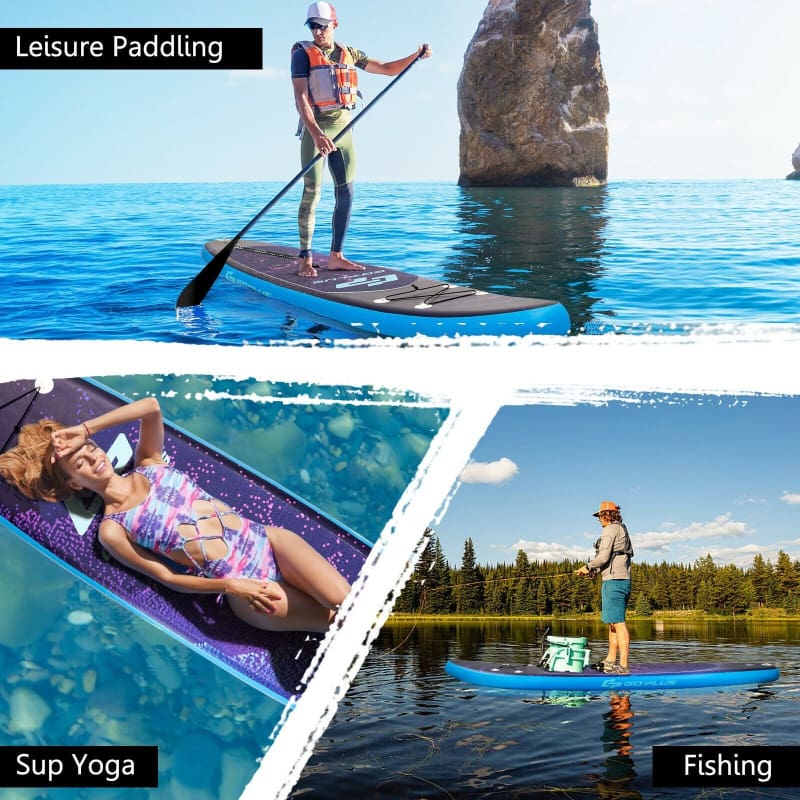11’ Inflatable Stand Up Paddle Board Surfboard with Bag Aluminum Paddle Pump Paddle Board, Paddle Boards, Paddlesports Water Sports Goplus