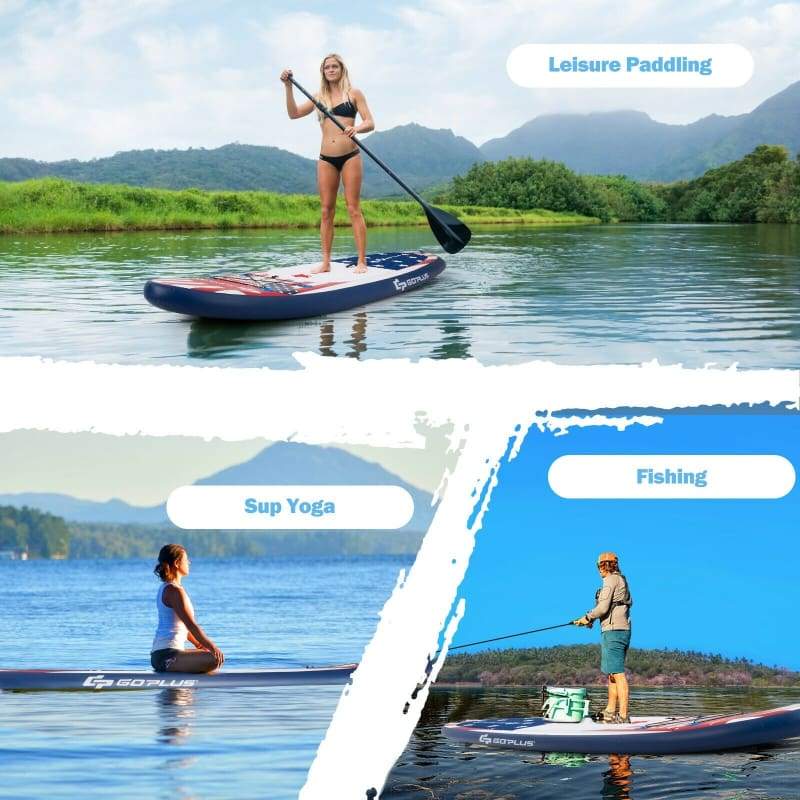 11’ Inflatable Stand Up Paddle Board Backpack Sport Paddle Board, Paddle Boards, Paddlesports, WATER SPORTS, Watersports Water Sports Goplus
