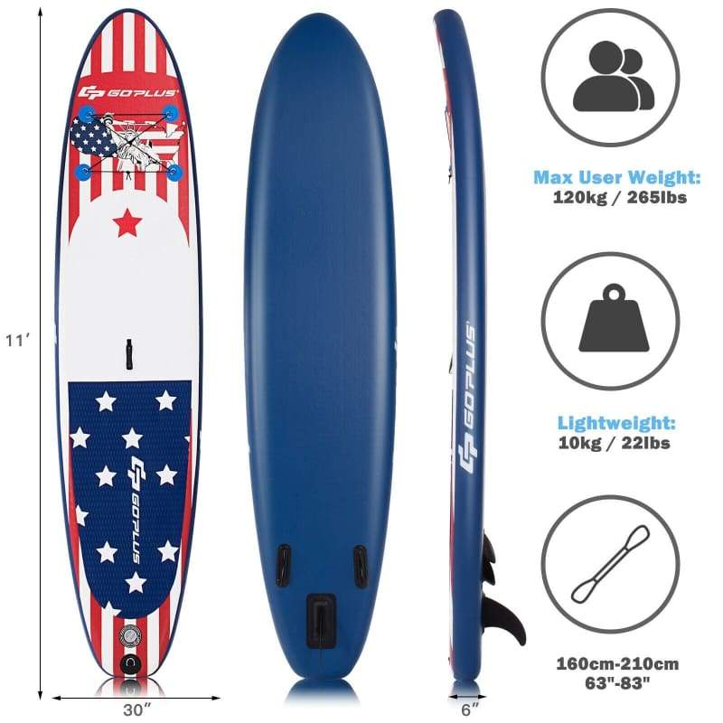 11’ Inflatable Stand Up Paddle Board Backpack Sport Paddle Board, Paddle Boards, Paddlesports, WATER SPORTS, Watersports Water Sports Goplus