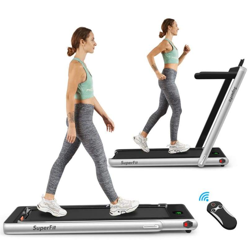 2-in-1 Folding Treadmill with Bluetooth Speaker & LED Display SILVER fitness, Outdoor | Fitness / Athletic Training Fitness / Athletic 
