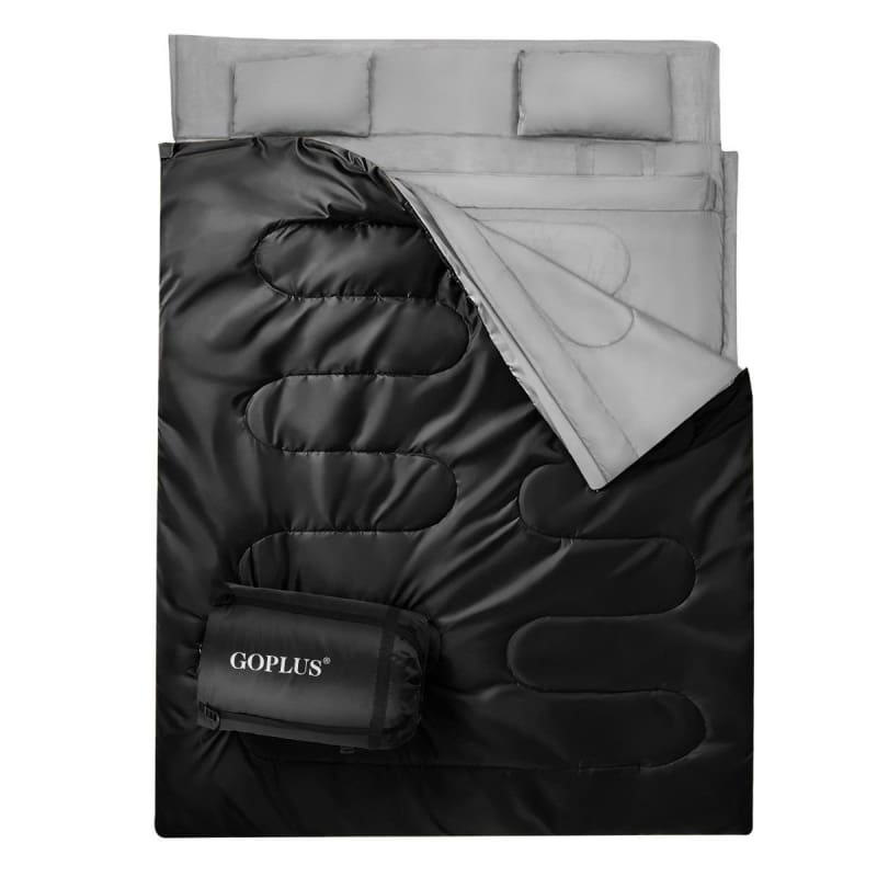2 Person Waterproof Sleeping Bag with 2 Pillows BLACK camping, Camping | Accessories, Camping | Sleeping Bags Sleeping Bags Goplus