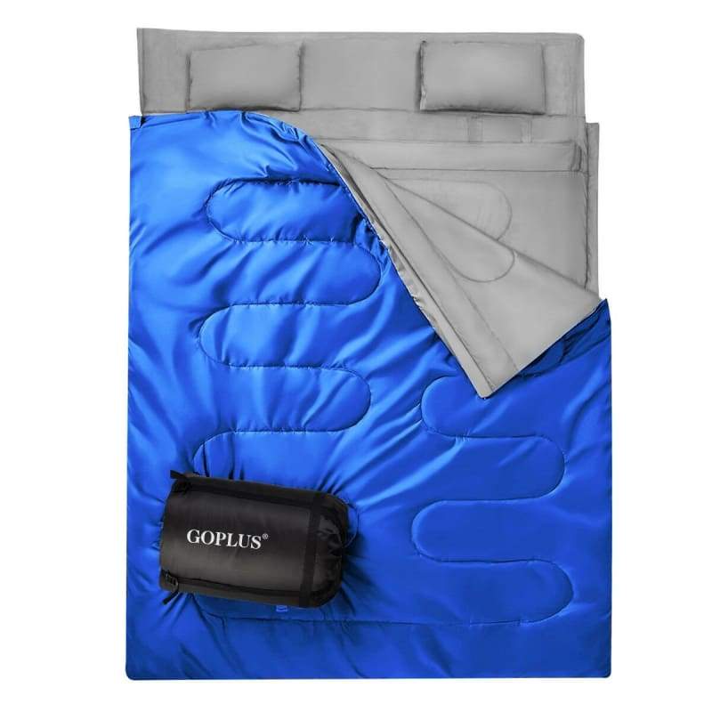 2 Person Waterproof Sleeping Bag with 2 Pillows BLUE camping, Camping | Accessories, Camping | Sleeping Bags Sleeping Bags Goplus