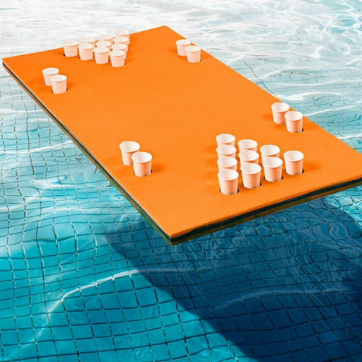 3-Layer Floating Beer Pong Table (5.5’ x 35.5) ORANGE floats, pool, pool party, pool toys, Watersports Floats Goplus
