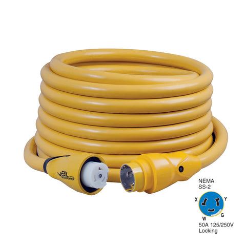 Marinco CS504-50 EEL 50A 125V/250V Shore Power Cordset - 50’ - Yellow [CS504-50] Boat Outfitting, Boat Outfitting | Shore Power,