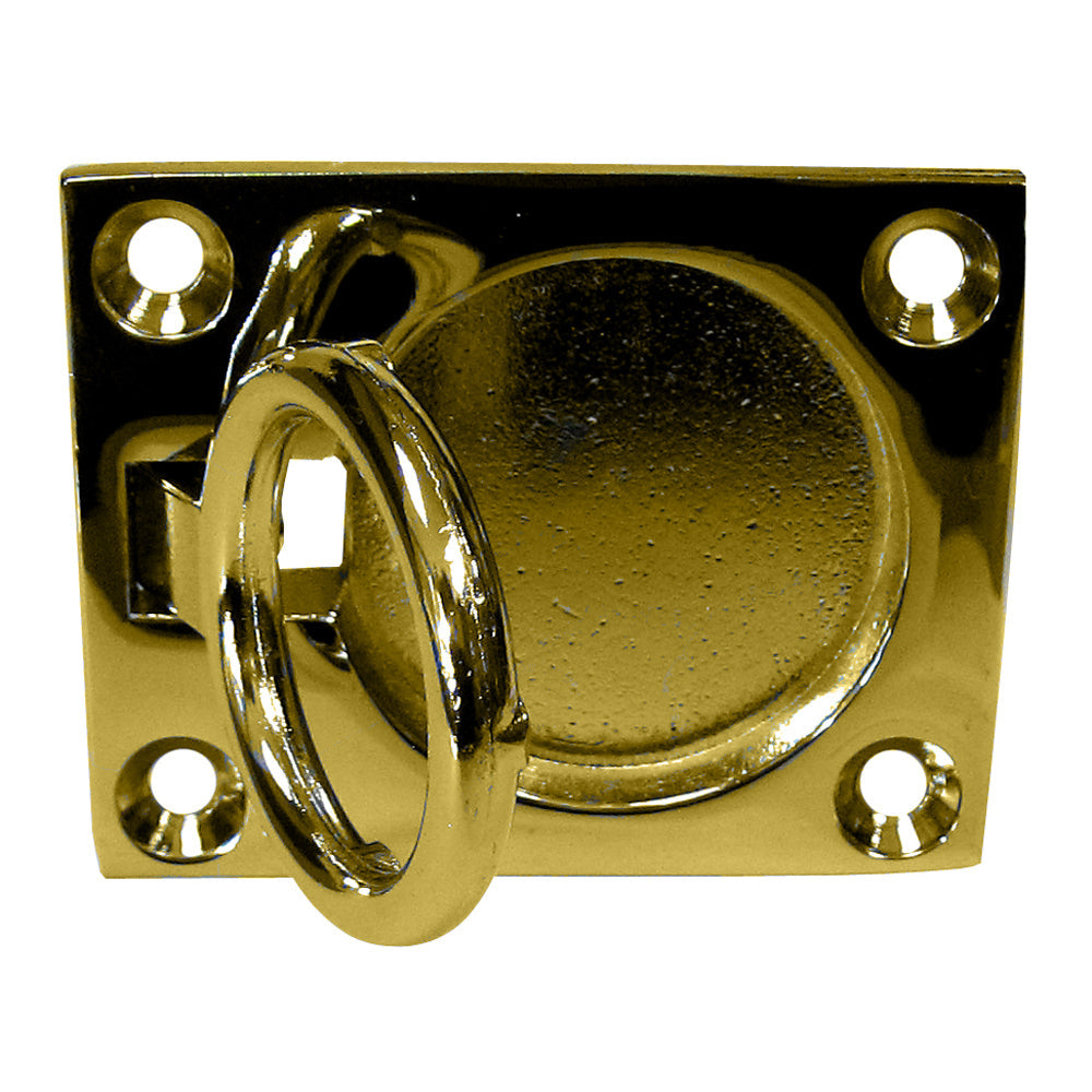 Whitecap Flush Pull Ring - Polished Brass - 2 x 2-1/2 [S-3362BC] 1st Class Eligible, Brand_Whitecap, Marine Hardware, Marine Hardware | 