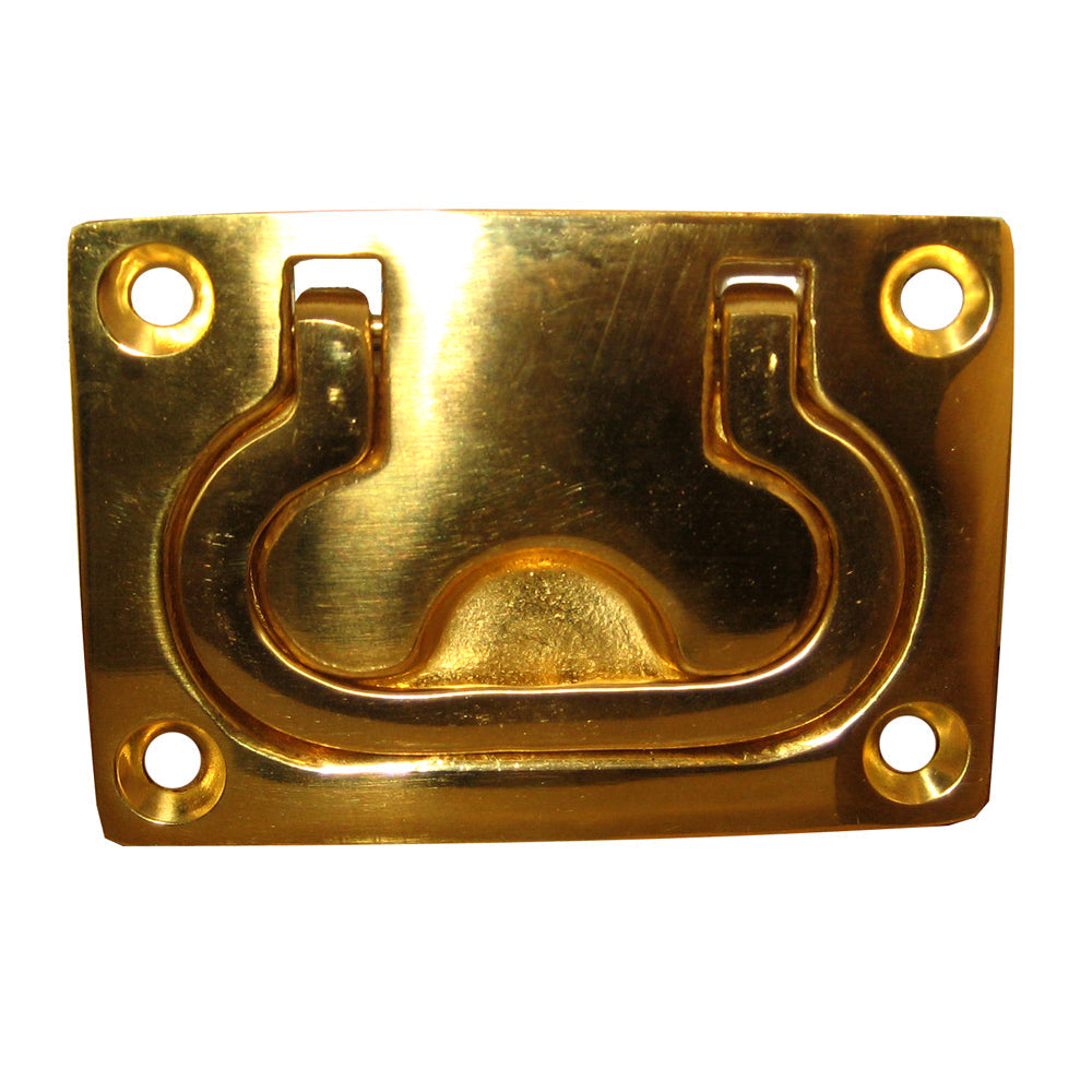 Whitecap Flush Pull Ring - Polished Brass - 3 x 2 [S-3364BC] 1st Class Eligible, Brand_Whitecap, Marine Hardware, Marine Hardware | Latches 