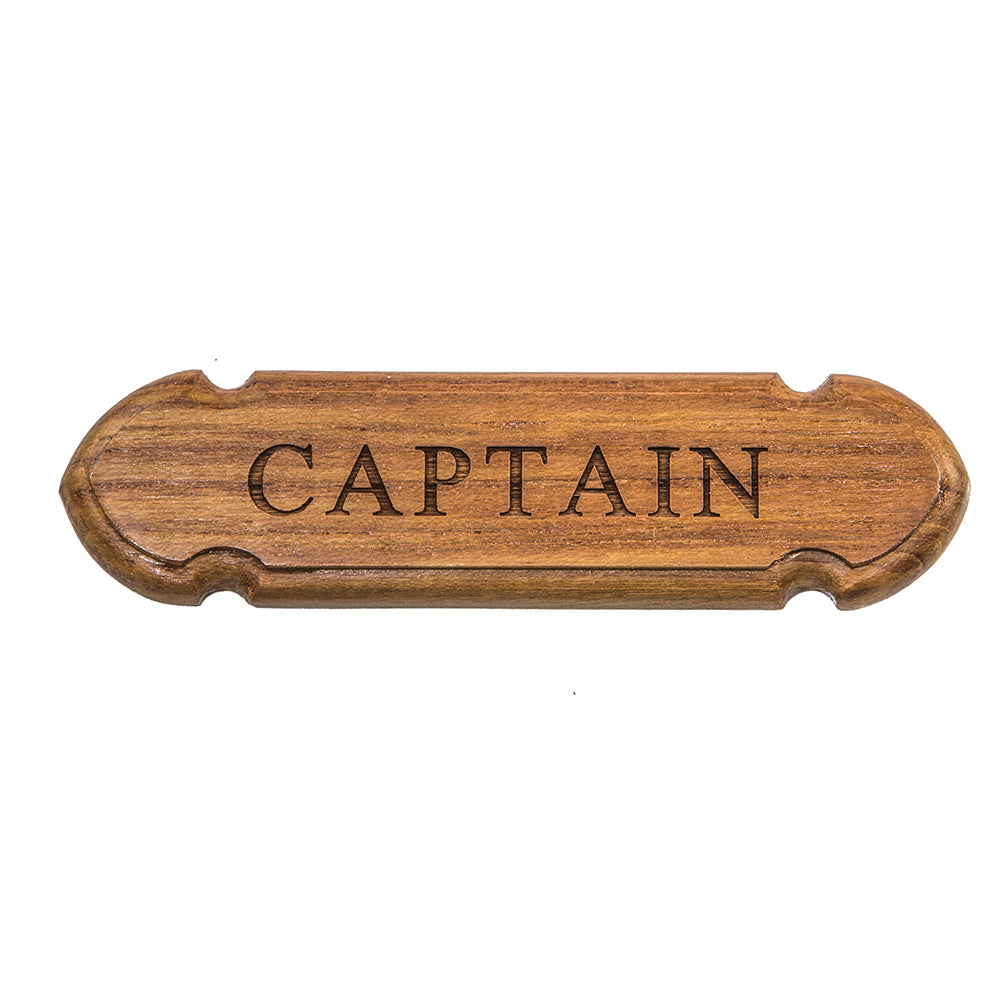 Whitecap Teak CAPTAIN Name Plate [62670] 1st Class Eligible, Boat Outfitting, Boat Outfitting | Deck / Galley, Brand_Whitecap, Marine 