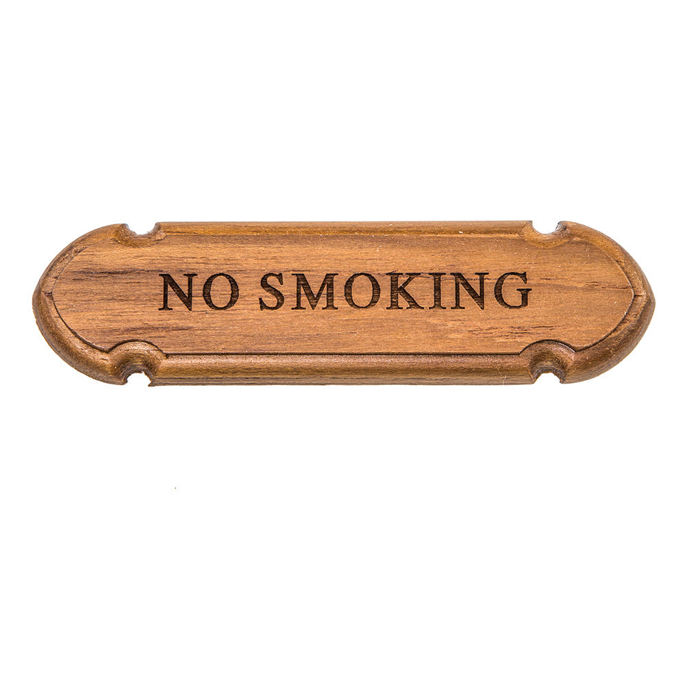 Whitecap Teak No Smoking Name Plate [62672] 1st Class Eligible, Boat Outfitting, Boat Outfitting | Deck / Galley, Brand_Whitecap, Marine 