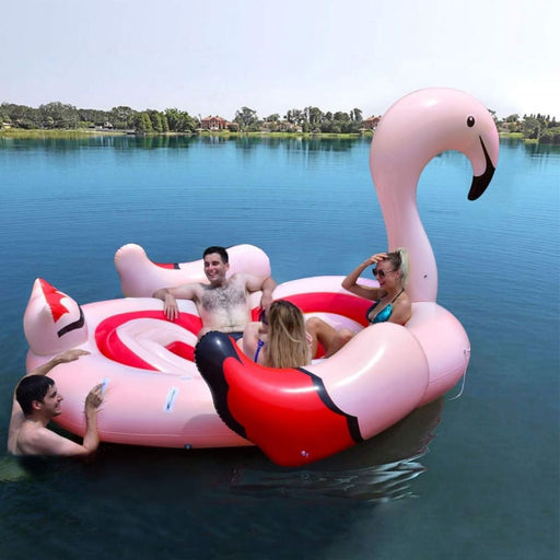 6-Person Inflatable Flamingo Floating Island With Electric Pump floats, Watersports, Watersports | Floats Floats Goplus