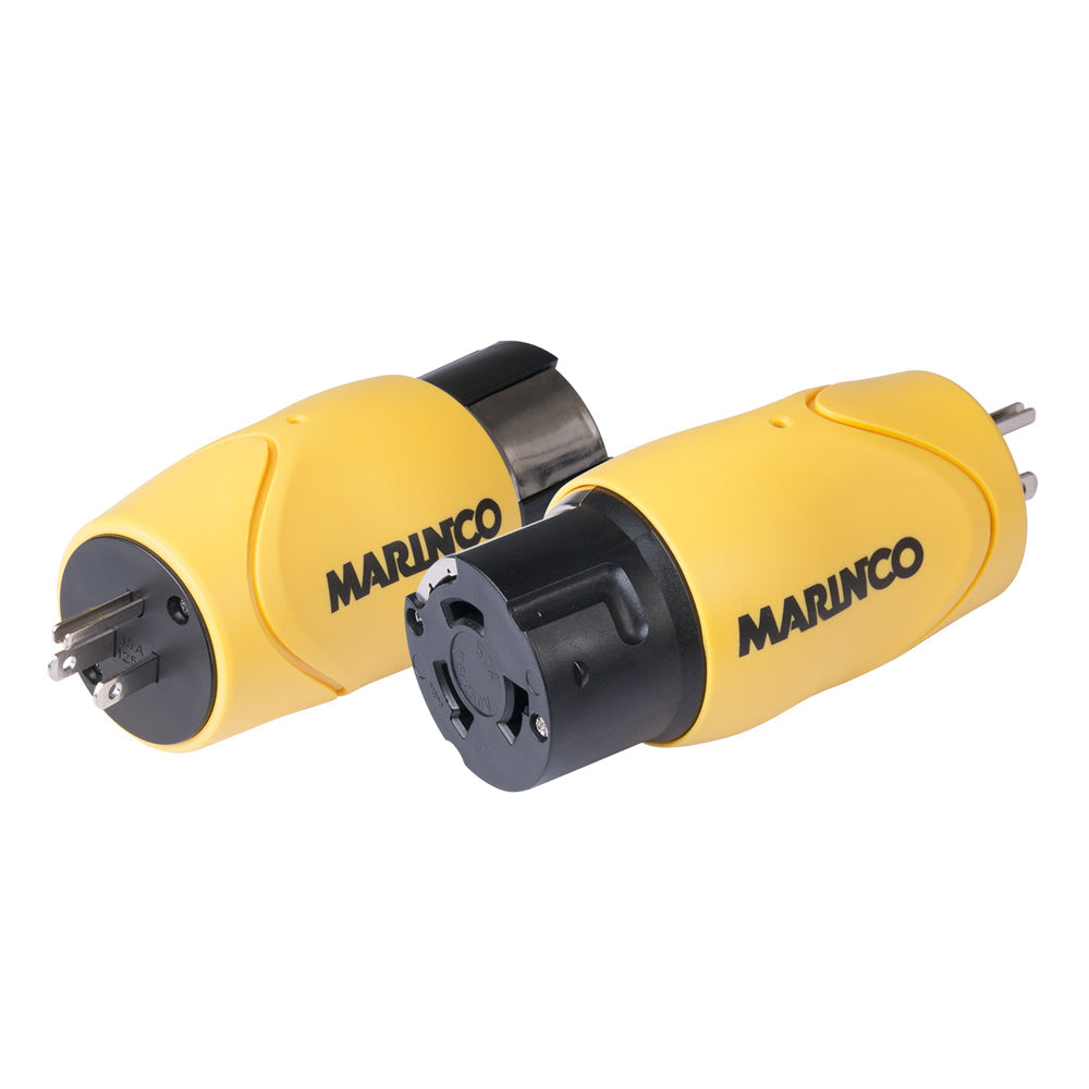 Marinco Straight Adapter - 15A Male Straight Blade to 50A 125/250V Female Locking [S15-504] 1st Class Eligible, Boat Outfitting, Boat