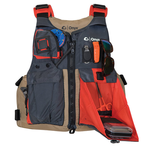 Onyx Kayak Fishing Vest - Adult Universal - Tan/Grey [121700-706-004-17] Brand_Onyx Outdoor, Marine Safety, Marine Safety | Personal 