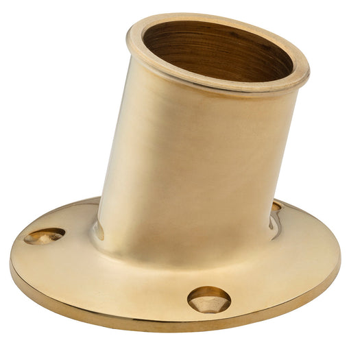 Whitecap Top-Mounted Flag Pole Socket - Polished Brass - 1-1/4 ID [S-5003B] Boat Outfitting, Boat Outfitting | Accessories, Brand_Whitecap 