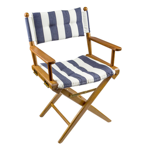 Whitecap Directors Chair w/Navy White Cushion - Teak [61040] Boat Outfitting, Boat Outfitting | Deck / Galley, Brand_Whitecap, Marine 