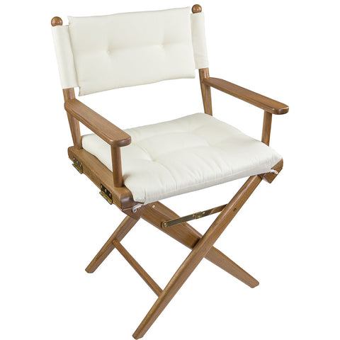 Whitecap Directors Chair w/Cream Cushion - Teak [61043] Boat Outfitting, Boat Outfitting | Deck / Galley, Brand_Whitecap, Marine Hardware, 