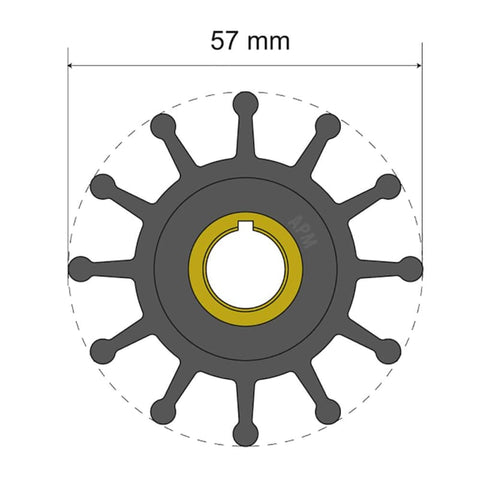 Albin Pump Premium Impeller Kit 57 x 12.7 x 20mm - 12 Blade - Key Insert [06-01-013] 1st Class Eligible, Brand_Albin Pump Marine, Marine