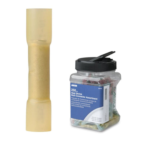 Ancor 12-10 AWG Heat Shrink Butt Connector - 250-Pieces - Jar [309201] Brand_Ancor, Electrical, Electrical | Terminals Terminals CWR
