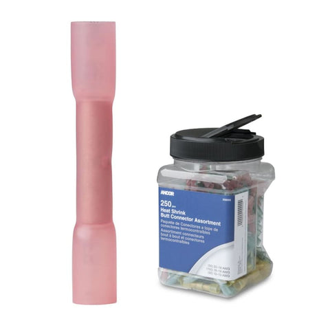 Ancor 22-18 AWG Heat Shrink Butt Connector - 250-Pieces - Jar [309001] Brand_Ancor, Electrical, Electrical | Terminals Terminals CWR