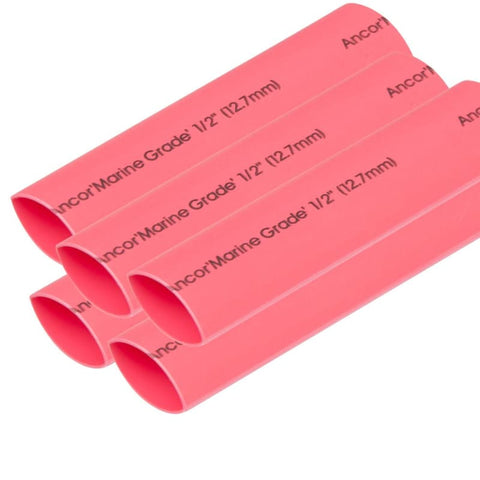 Ancor Heat Shrink Tubing 1/2 x 6 - Red - 5 Pieces [305606] 1st Class Eligible, Brand_Ancor, Electrical, Electrical | Wire Management Wire