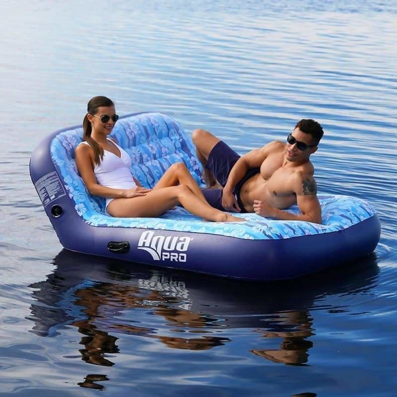 Aqua Leisure Ultra Cushioned Comfort Lounge Hawaiian Wave Print - 2-Person [APL17011S2] Brand_Aqua Leisure, Watersports, Watersports | 