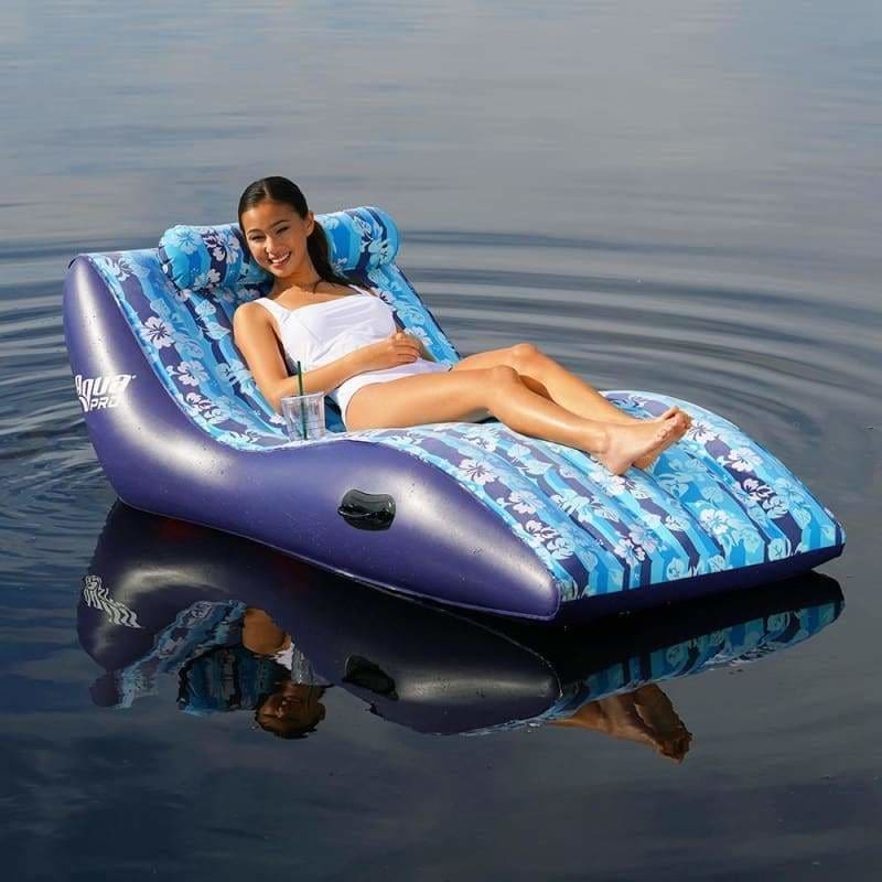 Aqua Leisure Ultra Cushioned Comfort Lounge Hawaiian Wave Print w/Adjustable Pillow [APL17014S2] Brand_Aqua Leisure, Watersports, 