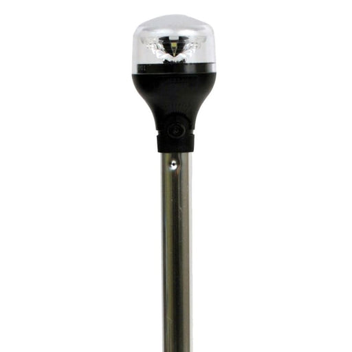 Attwood LightArmor All-Around Light - 12 Aluminum Pole - Black Vertical Composite Base w/Adapter [5557-PV12A7] Brand_Attwood Marine,