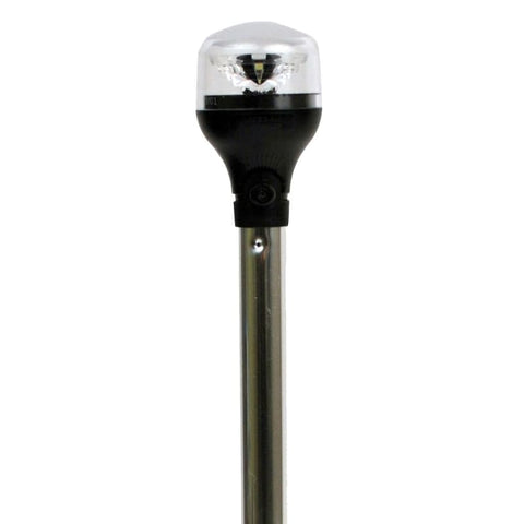 Attwood LightArmor Plug-In All-Around Light - 20 Aluminum Pole - Black Horizontal Composite Base w/Adapter [5550-PA20-7] Brand_Attwood