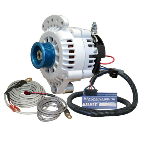 Balmar Alternator 100 AMP Kit 12V 1-2 Single Foot Spindle Mount J10 Pulley Regulator Temp Sensor [621-VUP-MC-100-J10] Brand_Balmar,