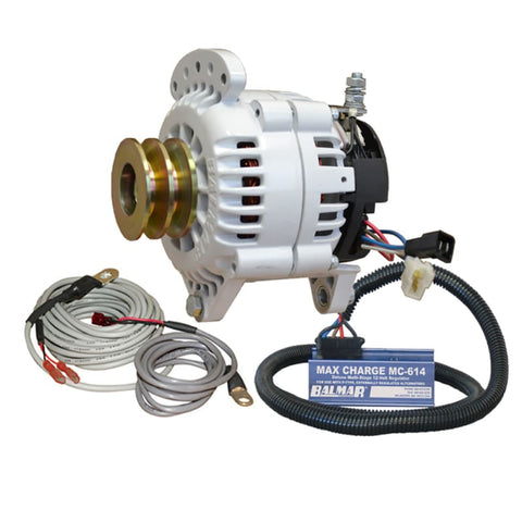 Balmar Alternator 100 AMP Kit 12V 3.15 Dual Foot Saddle Dual Pulley Regulator Temp Sensor [60-YP-MC-100-DV] Brand_Balmar, Electrical,