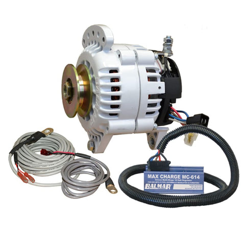 Balmar Alternator 100 AMP Kit 12V 3.15 Dual Foot Saddle Single Vee Pulley Regulator Temp Sensor [60-YP-MC-100-SV] Brand_Balmar, Electrical,