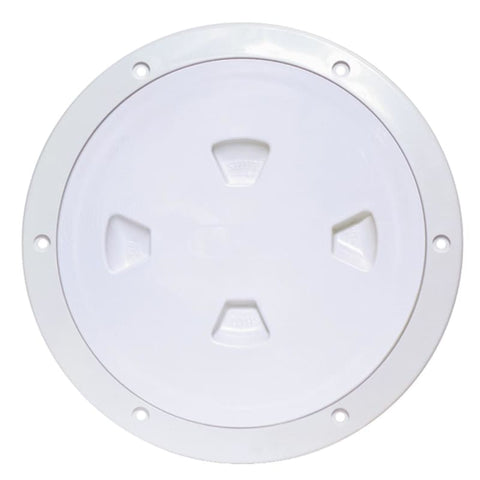 Beckson 8 Smooth Center Screw-Out Deck Plate - White [DP80-W] Brand_Beckson Marine, Marine Hardware, Marine Hardware | Deck Plates Deck