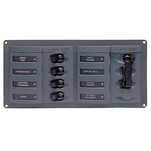 BEP AC Circuit Breaker Panel w/o Meters 4 Way Panel 2 Mains - 110V [900-AC1-110V] Brand_BEP Marine, Electrical, Electrical | Electrical