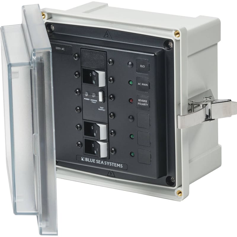 Blue Sea 3122 - SMS Panel Enclosure w/ELCI (16A) 2 Branch (8A) - 230V AC [3122] Brand_Blue Sea Systems, Electrical, Electrical | Electrical 