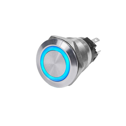 Blue Sea 4161 SS Push Button Switch - Off-(On) - Blue - 10A [4161] 1st Class Eligible, Brand_Blue Sea Systems, Electrical, Electrical | 