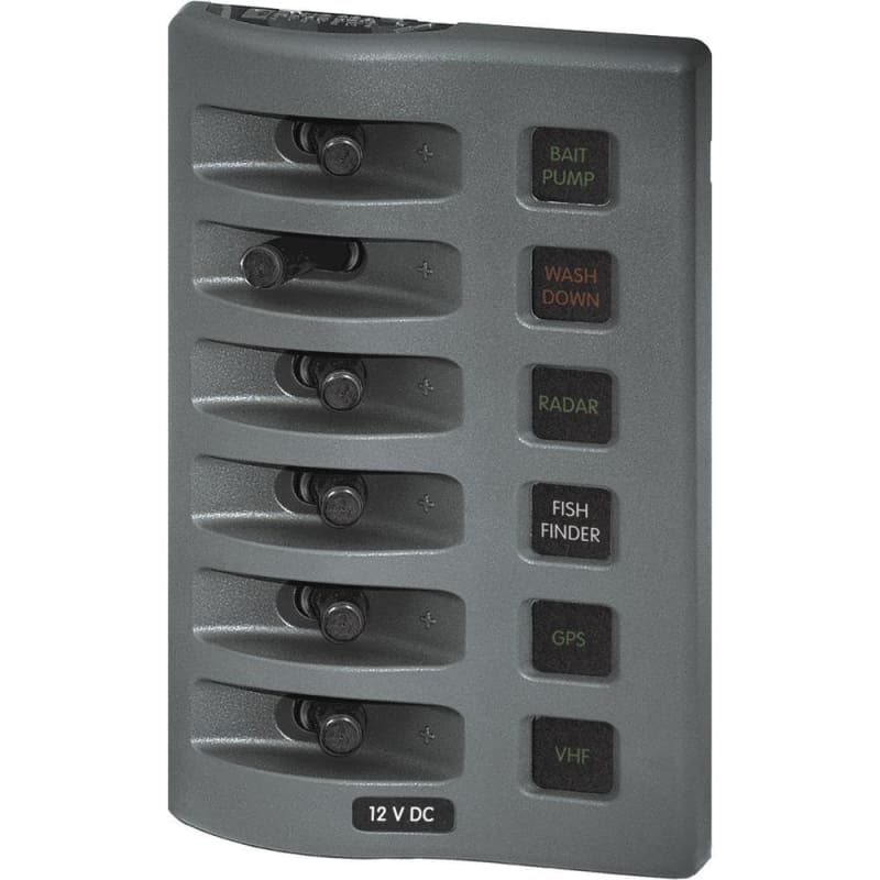 Blue Sea 4306 WeatherDeck Water Resistant Fuse Panel - 6 Position - Grey [4306] Brand_Blue Sea Systems, Electrical, Electrical | Electrical 