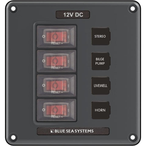 Blue Sea 4320 Circuit Breaker Switch Panel 4 Position - Gray [4320] 1st Class Eligible, Brand_Blue Sea Systems, Electrical, Electrical | 