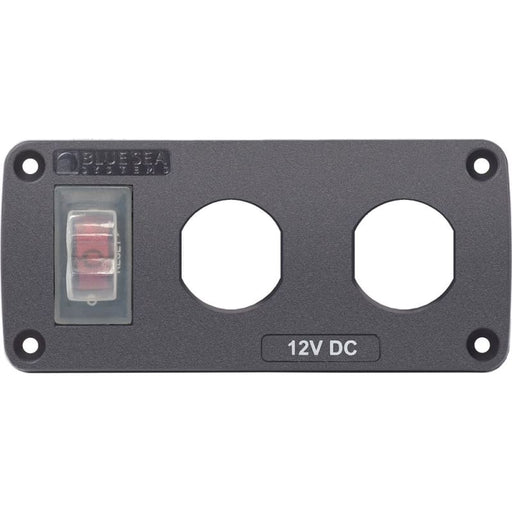 Blue Sea 4364 Water Resistant USB Accessory Panel - 15A Circuit Breaker 2x Blank Apertures [4364] 1st Class Eligible, Brand_Blue Sea 