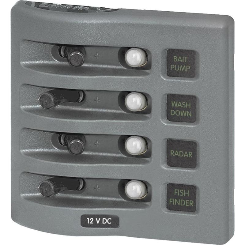 Blue Sea 4374 WeatherDeck Water Resistant Circuit Breaker Panel - 4 Position - Grey [4374] Brand_Blue Sea Systems, Electrical, Electrical | 