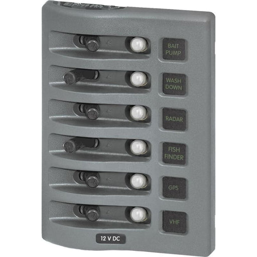 Blue Sea 4376 WeatherDeck Water Resistant Circuit Breaker Panel - 6 Position - Grey [4376] Brand_Blue Sea Systems, Electrical, Electrical | 