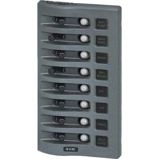 Blue Sea 4378 WeatherDeck Water Resistant Circuit Breaker Panel - 8 Position - Grey [4378] Brand_Blue Sea Systems, Electrical, Electrical | 