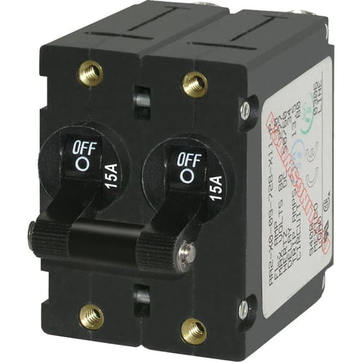 Blue Sea 7234 A-Series Double Pole Toggle - 15A - Black [7234] 1st Class Eligible, Brand_Blue Sea Systems, Electrical, Electrical | Circuit 