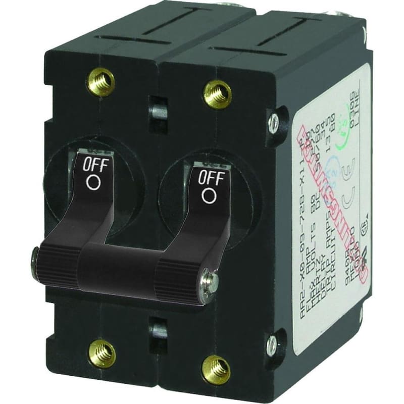 Blue Sea 7239 A-Series Double Pole Toggle - 40A - Black [7239] 1st Class Eligible, Brand_Blue Sea Systems, Electrical, Electrical | Circuit 