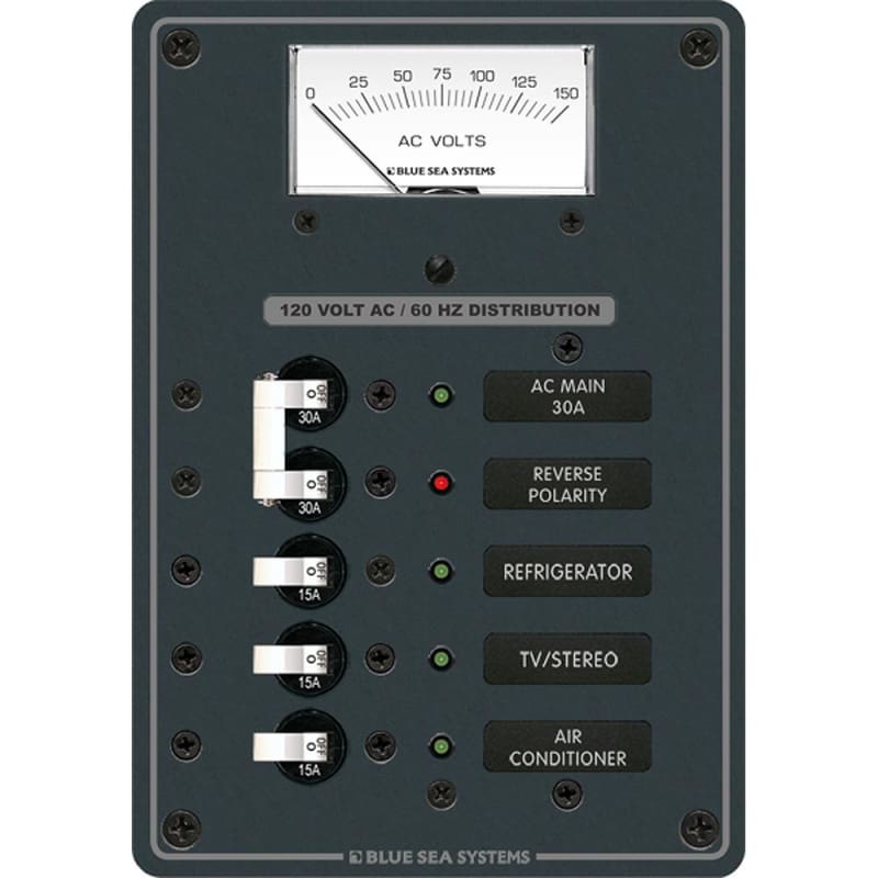 Blue Sea 8043 AC Main +3 Positions Toggle Circuit Breaker Panel - White Switches [8043] Brand_Blue Sea Systems, Electrical, Electrical | 