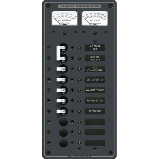 Blue Sea 8074 AC Main +8 Positions Toggle Circuit Breaker Panel - White Switches [8074] Brand_Blue Sea Systems, Electrical, Electrical | 