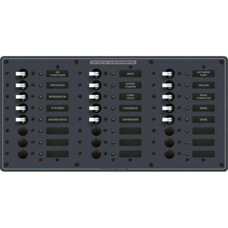 Blue Sea 8165 AV 24 Position 230v (European) Breaker Panel - White Switches [8165] Brand_Blue Sea Systems, Electrical, Electrical | 